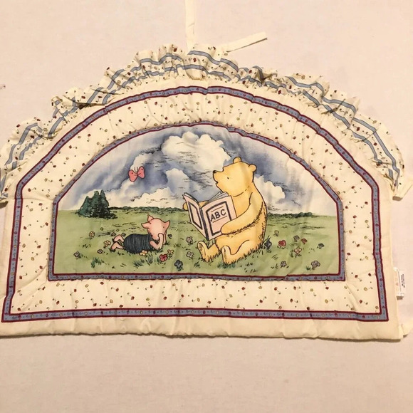 Vintage Disney Winnie The Pooh Piglet Soft Crib Headboard Cover Pad Nursery - Picture 3 of 16